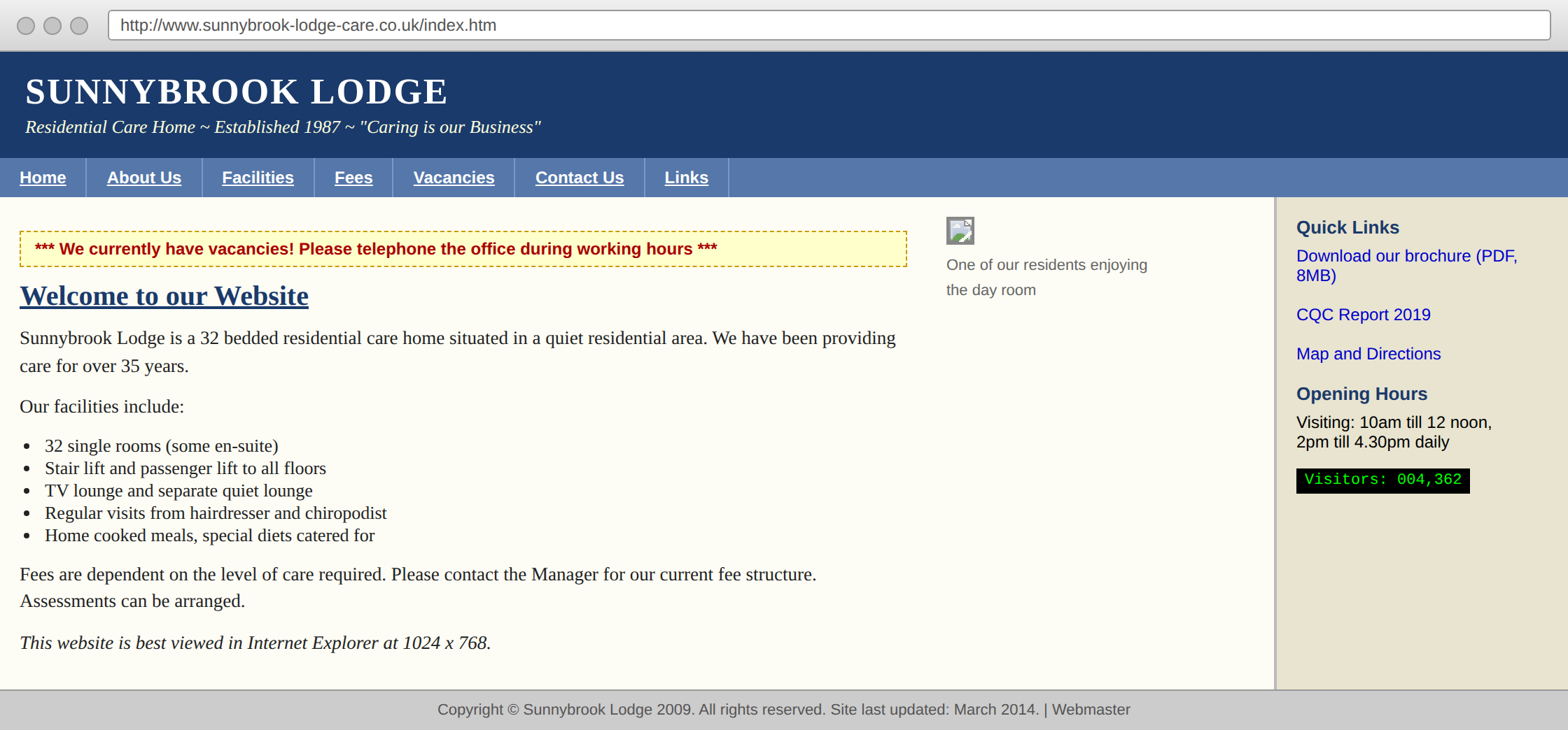 A dated care home website shown beside a modern Heritage-built one, on laptop and phone.